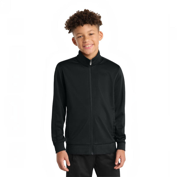 Sport-Tek YST94 Youth Tricot Sleeve Stripe Track Jacket