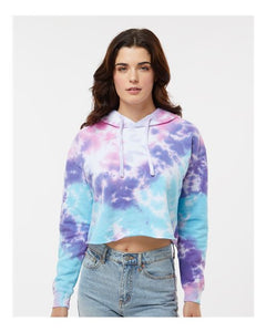 Colortone 8333 Women's Tie-Dyed Crop Hooded Sweatshirt - 