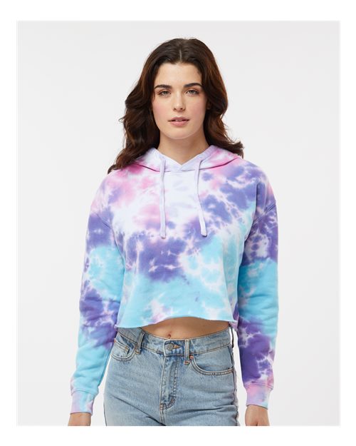 Colortone 8333 Women's Tie-Dyed Crop Hooded Sweatshirt