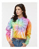 Colortone 8333 Women's Tie-Dyed Crop Hooded Sweatshirt