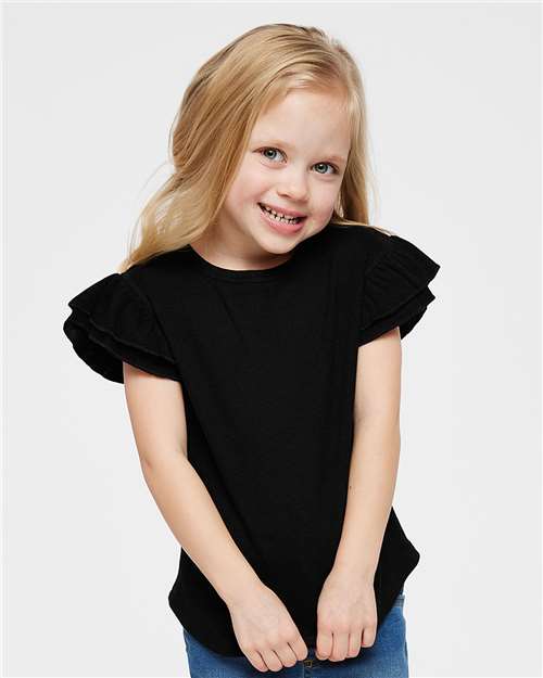 Rabbit Skins 3339 Toddler Flutter Sleeve Tee