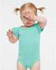 Rabbit Skins 4439 Infant Flutter Sleeve Baby Rib Bodysuit