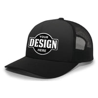 Custom Embroidered Pacific Headwear 104S Contrast Stitch Trucker Snapback Hat - Flat Embroidery