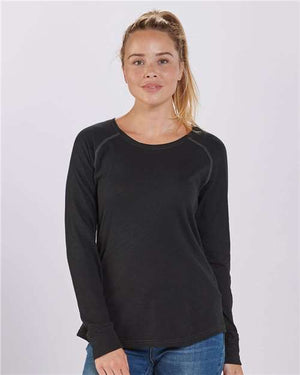 Boxercraft BW3166 Women's Solid Preppy Patch Long Sleeve T-Shirt - 