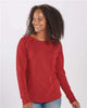Boxercraft BW3166 Women's Solid Preppy Patch Long Sleeve T-Shirt
