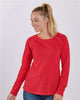 Boxercraft BW3166 Women's Solid Preppy Patch Long Sleeve T-Shirt