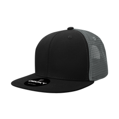 Decky 1052 Blank 6 Panel Trucker Hat, Flat Bill Snapback - 1052 - 