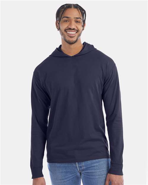 ComfortWash by Hanes GDH280 Unisex Garment-Dyed Jersey Hooded Long Sleeve T-Shirt