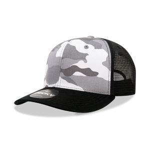 Decky 1054 Camo Curve Bill Trucker Hat, 6 Panel Camo Trucker Cap - CASE Pricing - 