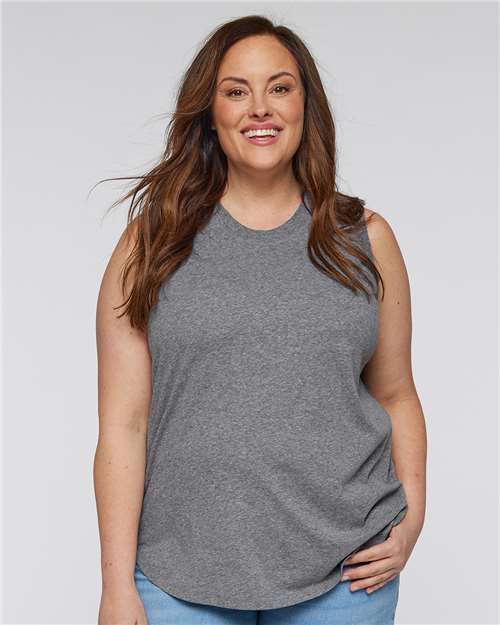 LAT 3892 Women's Curvy Relaxed Fine Jersey Tank