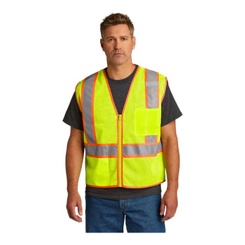 CornerStone ANSI 107 Class 2 Mesh Zippered Two-Tone Vest CSV103