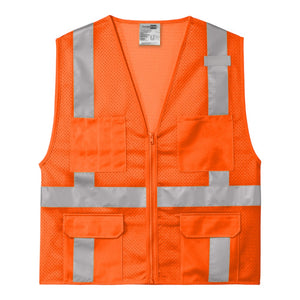 CornerStone ANSI 107 Class 2 Mesh Six-Pocket Zippered Vest CSV104 - 