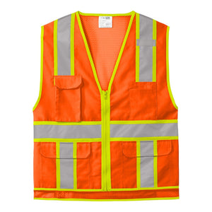 CornerStone ANSI 107 Class 2 Surveyor Zippered Two-Tone Vest CSV105 - 