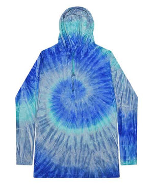 Colortone 2777 Unisex Tie-Dyed Hooded Long Sleeve T-Shirt - 