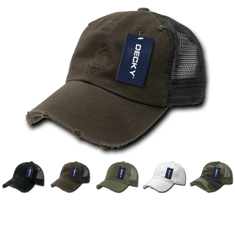 Decky 110 - 6 Panel Low Profile Relaxed Vintage Trucker Cap - CASE Pricing