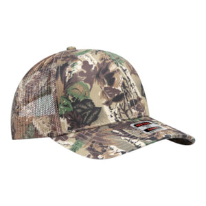 OTTO 45-052 OTTO CAP Camouflage 6 Panel Mid Profile Mesh Back Trucker Hat - 