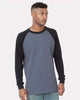 Bayside 8211 Men's USA-Made Heavyweight Waffle Knit Thermal Raglan T-Shirt