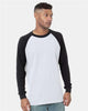 Bayside 8211 Men's USA-Made Heavyweight Waffle Knit Thermal Raglan T-Shirt