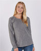 Boxercraft BW3166 Women's Solid Preppy Patch Long Sleeve T-Shirt