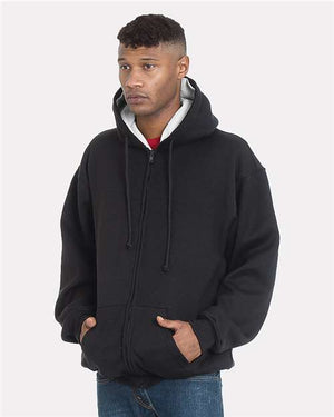 Bayside 940 Unisex USA-Made Super Heavy Thermal Lined Full-Zip Hooded Sweatshirt - 