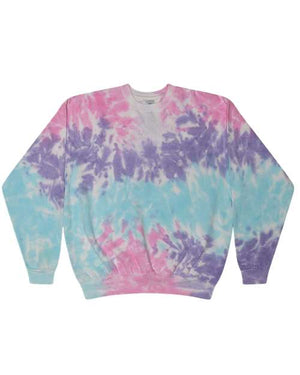Colortone 8100 Unisex Tie-Dyed Fleece Crewneck Sweatshirt - 