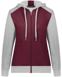 Augusta Sportswear 6901 Women's Eco Revive™ Three-Season Triblend Fleece Full-Zip Hooded Sweatshirt - 