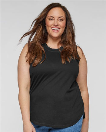 LAT 3892 Women's Curvy Relaxed Fine Jersey Tank