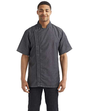 Artisan Collection by Reprime RP906 Unisex Zip-Close Short Sleeve Chef's Coat - 