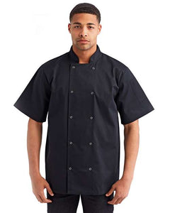 Artisan Collection by Reprime RP664 Unisex Ten Studded Front Short Sleeve Chef Coat - 