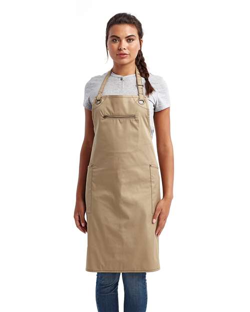 Artisan Collection by Reprime RP121 Barley Contrast Stitch Recycled Bib Apron