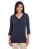 Devon & Jones DP186W Women's Perfect Fit™ Y-Placket Convertible Sleeve Knit Top