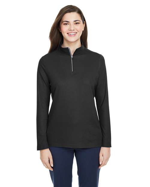 CORE365 CE405W Women's Fusion ChromaSoft™ Pique Quarter-Zip Pullover