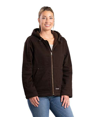 Berne Apparel WHJ48 Women's Sherpa-Lined Twill Hooded Jacket - 
