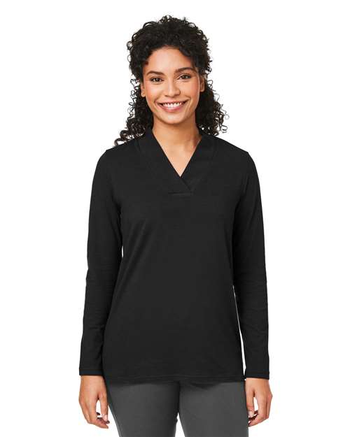Devon & Jones DP121W Women's Raleigh Shawl Collar Knit Top