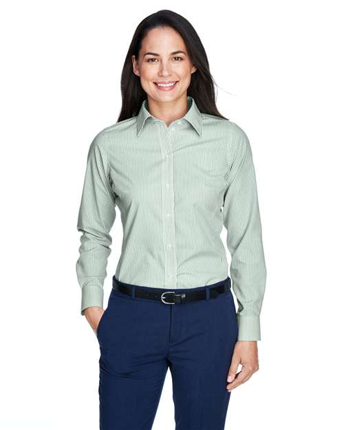 Devon & Jones D645W Women's Crown Collection® Banker Stripe Woven Dress Shirt