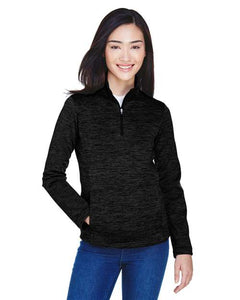 Devon & Jones DG798W Women's Newbury Mélange Fleece Quarter-Zip Pullover - 