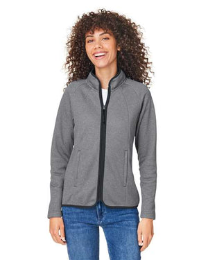 CORE365 CE72W Women's Venture Heathered Stripe Full-Zip Jacket - 