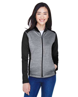 Devon & Jones DG796W Women's Newbury Colorblock Mélange Fleece Full-Zip Jacket - 