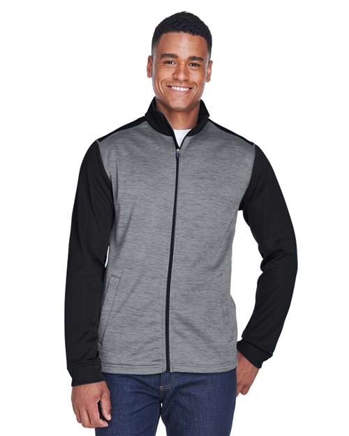 Devon & Jones DG796 Men's Newbury Colorblock Mélange Fleece Full-Zip jacket