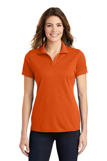 Sport-Tek LST640 Ladies PosiCharge RacerMesh Polo - Deep Orange