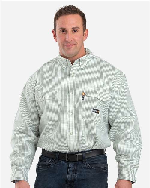 Berne Apparel FRSH21 Men's Flame-Resistant Down Plaid Work Shirt