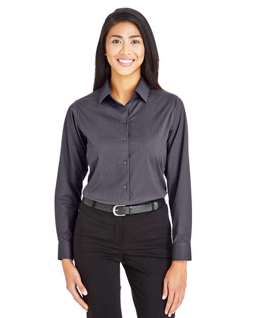 Devon & Jones DG535W Women's CrownLux Performance® Tonal Mini Check Woven Dress Shirt