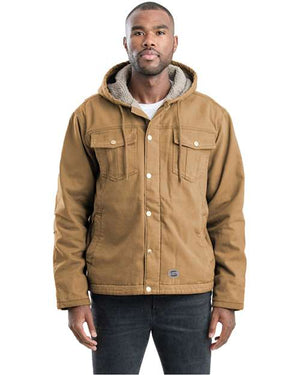Berne Apparel HJ57 Men's Vintage Washed Sherpa-Lined Hooded Jacket - 