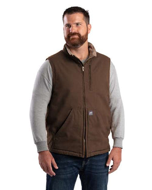 Berne Apparel V818 Men's Heartland Sherpa-Lined Washed Duck Vest - 