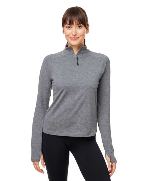 Glyder PDP8023 Women's Fairway Marbled Jersey Quarter-Zip Pullover