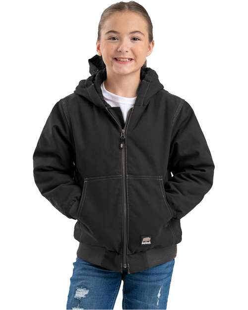 Berne Apparel BHJ61 Youth Highland Softstone Duck Hooded Jacket