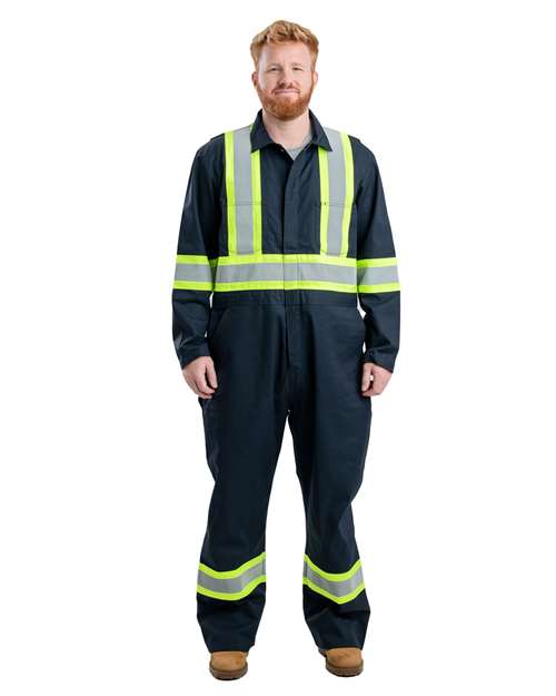 Berne Apparel HVC250 Men's Safety Striped Unlined Coverall