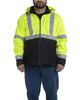 Berne Apparel HVJS206T Men's Tall Hi-Vis Class 3 Hooded Soft Shell Jacket