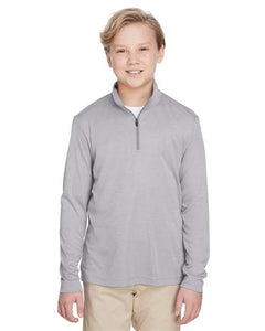 Team 365 TT31HY Youth Zone Sonic Heather Performance Quarter-Zip Pullover - 