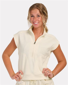 Boxercraft BW2407 Women's French Terry Half-Zip Short Sleeve Sweatshirt - 